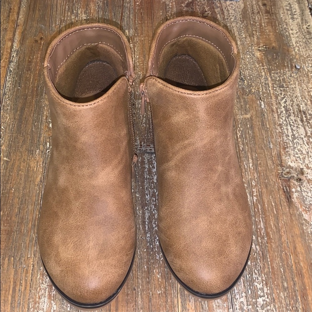 Girls brown and glitter bootie